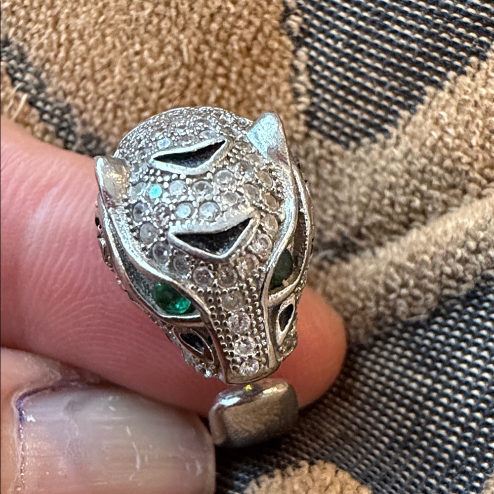 Silver Adjustable Ring With Leaf Design - image 3